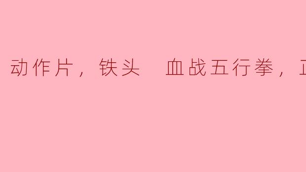 铁头 血战五行拳——一部正宗的动作片力作